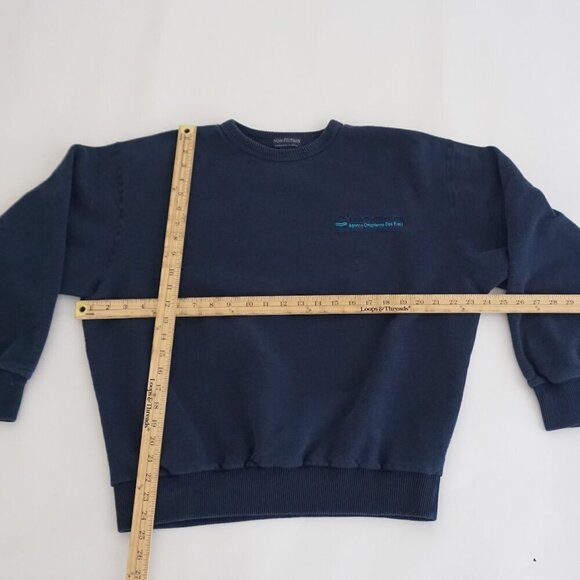 Vintage '90S Non-Fiction Navy 100% Cotton Crew Neck Sweater S - Picture 3 of 9